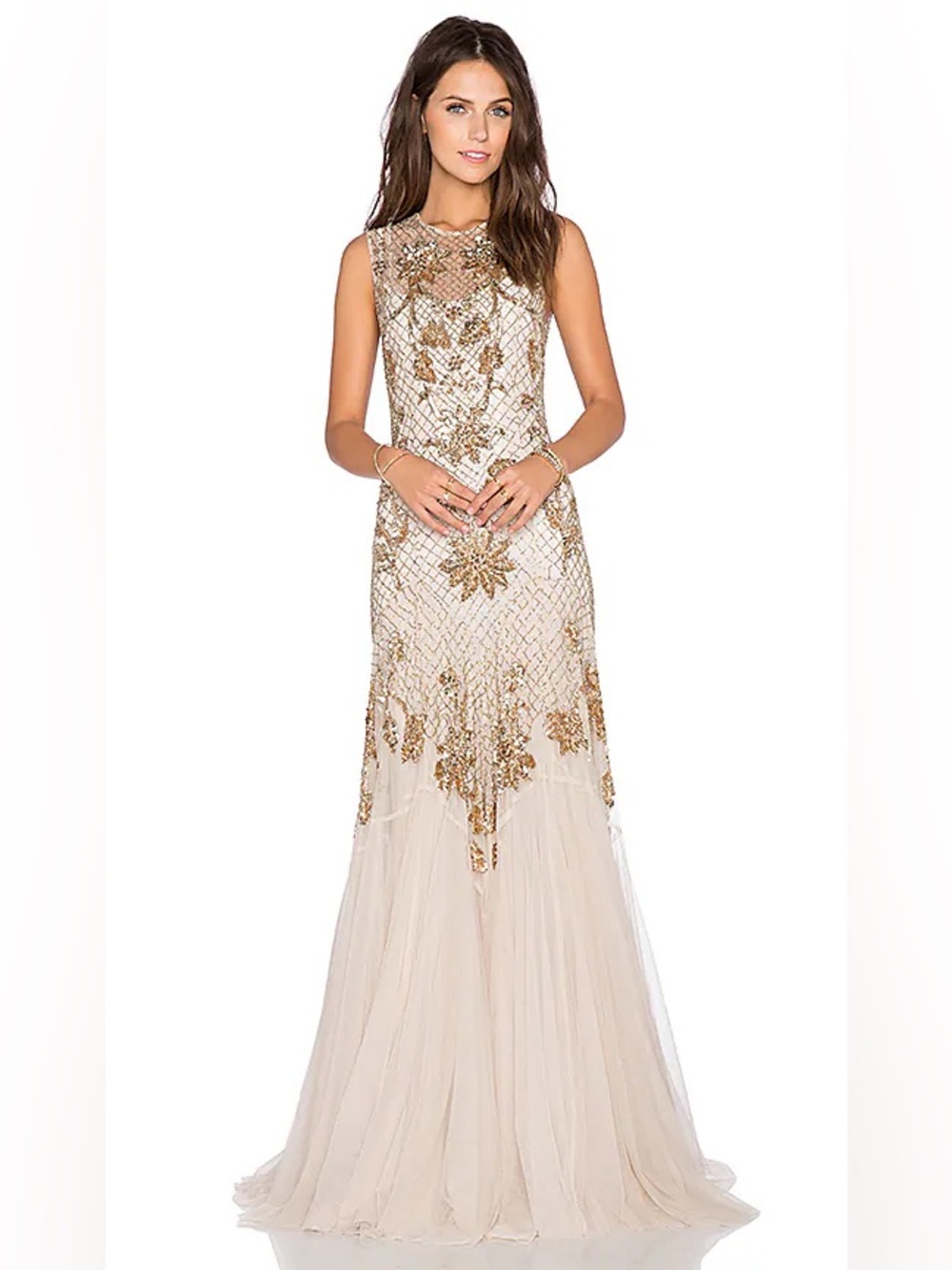 🔥 HOST PICK 🔥 Needle & Thread Dress - Champagne/Gold Gown